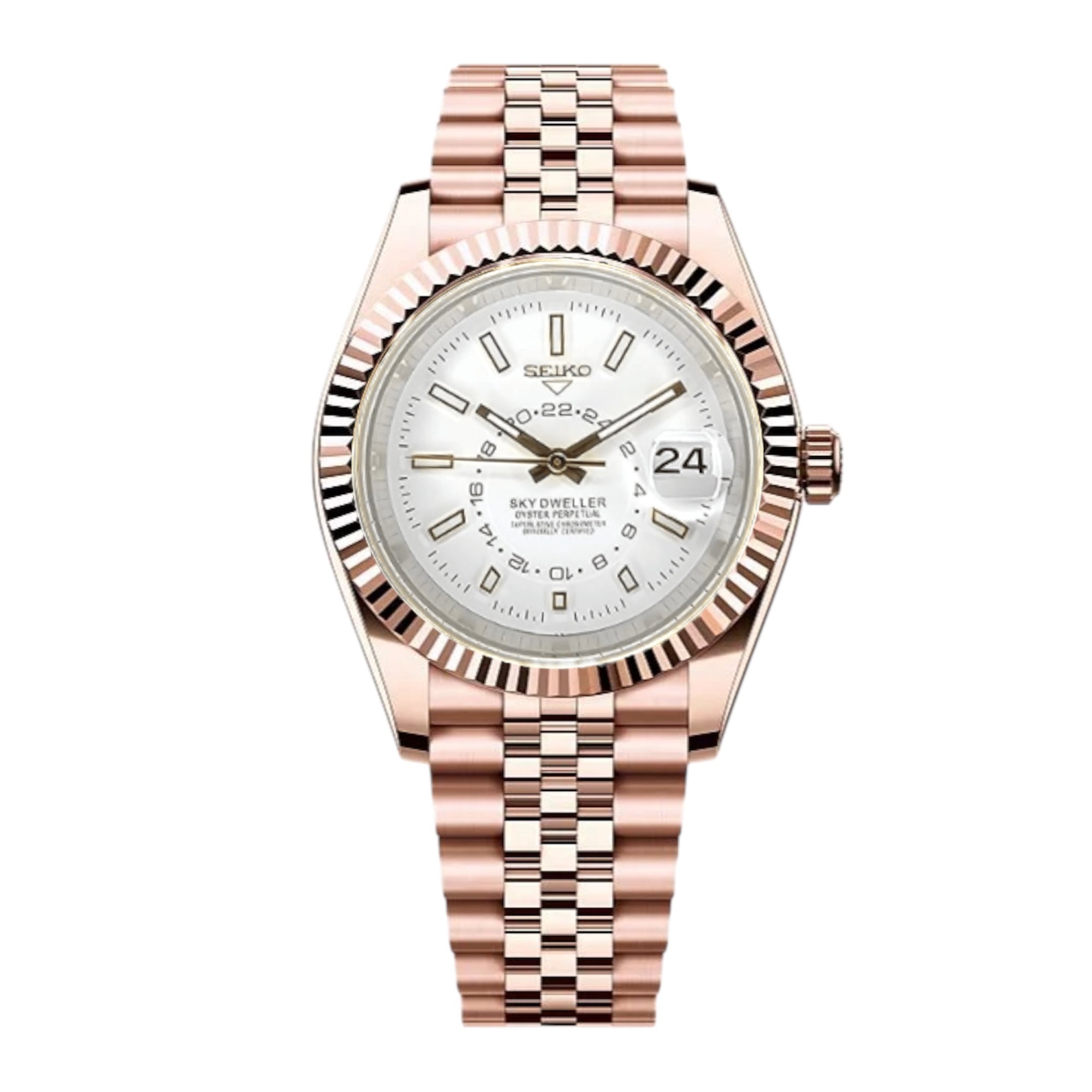 SeikoDweller Roséguld Vit